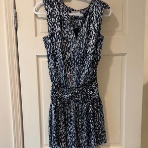 Ramy Brook Chic Navy and White Patterned Mini Dress